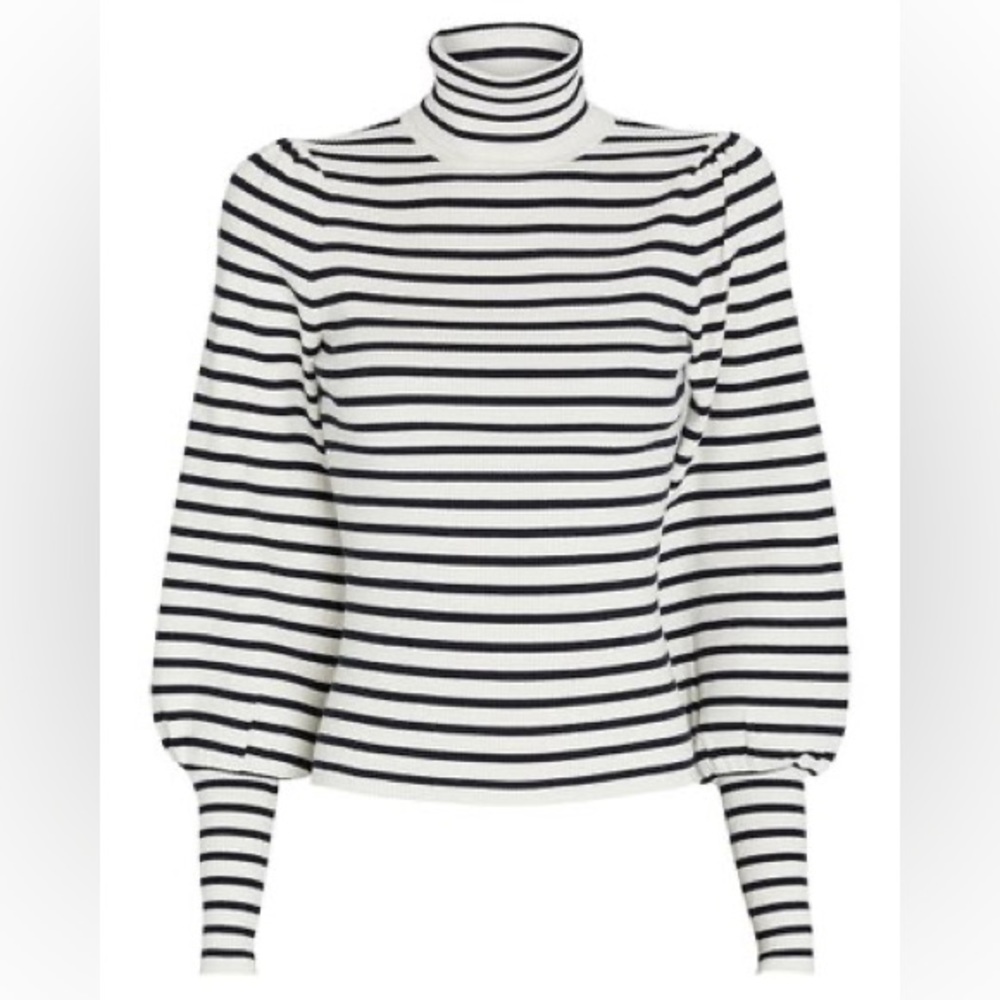 A.L.C. black and white striped turtle neck. Size S.
